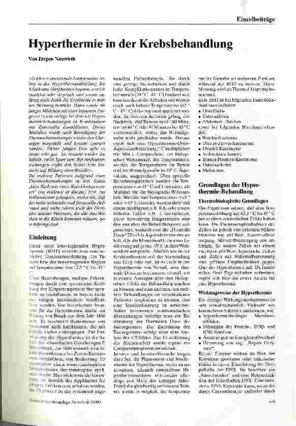 Vorschauseite 1: Hyperthermie in der Krebsbehandlung