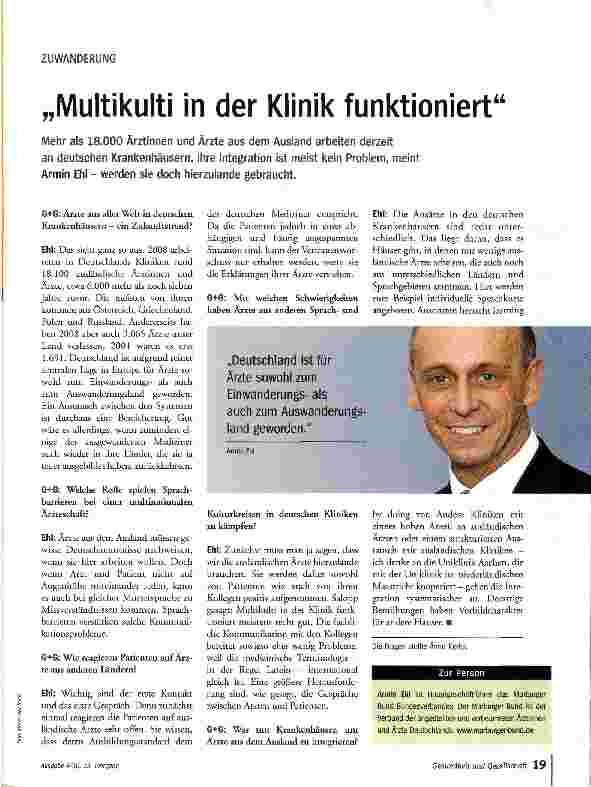 Vorschauseite 1: „Multikulti in der Klinik funktioniert