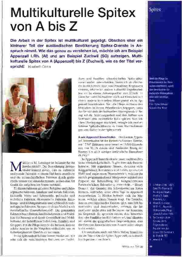 Vorschauseite 1: Multikulturelle Spitex von A bis Z