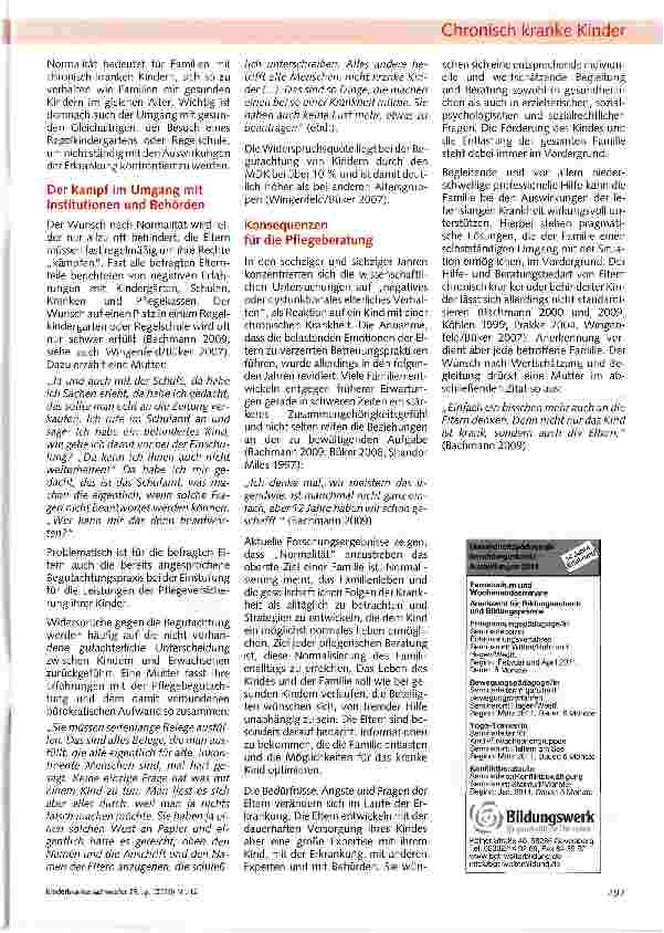 Vorschauseite 3: „Einfach ein bisschen mehr auch an die Eltern denkenWie Eltern von chronisch kranken Kindern ihre Situation erleben