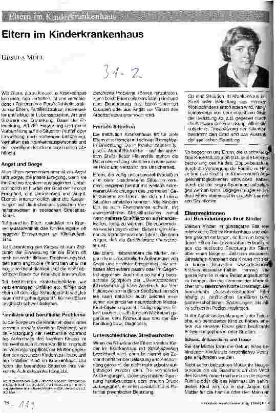 Vorschauseite 1: Eltern im Kinderkrankenhaus
