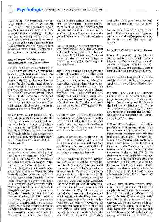 Vorschauseite 6: Berufliche Zufriedenheit, Belastungsfaktoren und der Umgang mit Tod und Sterben bei Pflegepersonal auf Intensivstationen
