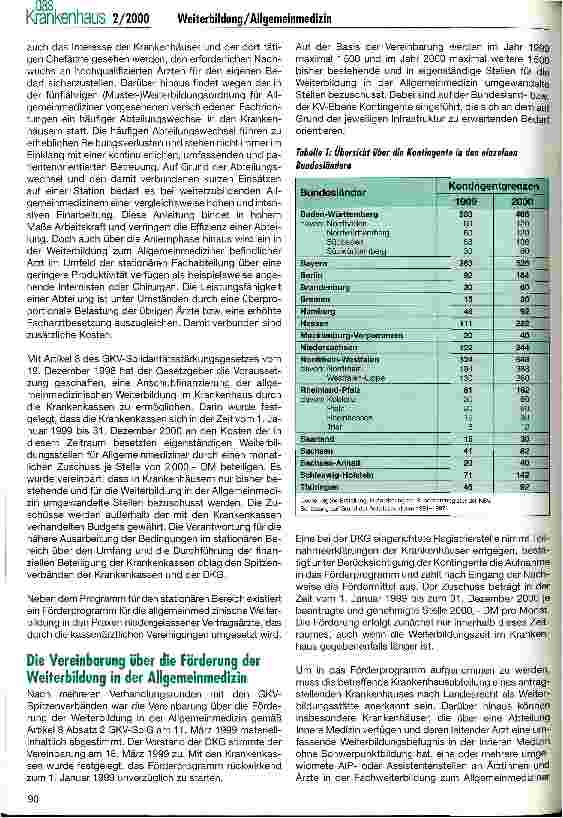 Vorschauseite 2: Die Förderung der Weiterbildung in der Allgemeinmedizin Erste Erfahrungen aus dem stationären Sektor