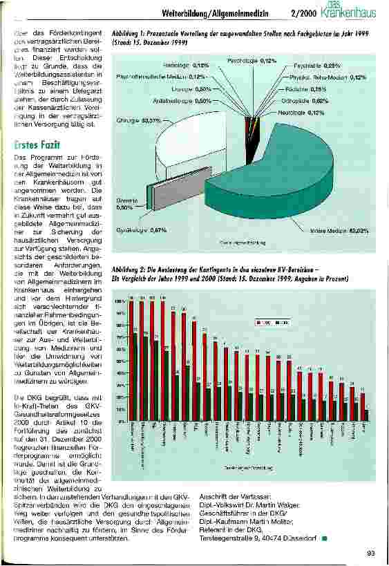 Vorschauseite 5: Die Förderung der Weiterbildung in der Allgemeinmedizin Erste Erfahrungen aus dem stationären Sektor