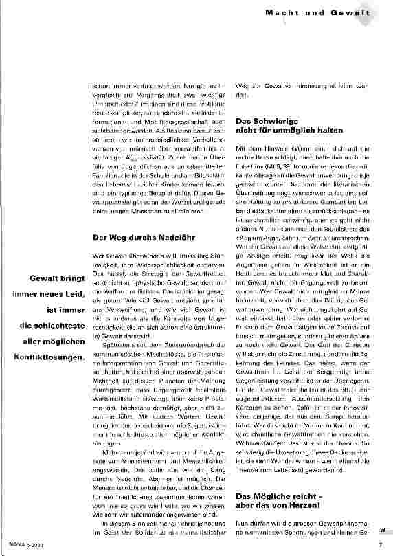 Vorschauseite 2: Gewaltfrei leben - Lebensstil mit Zukunft
