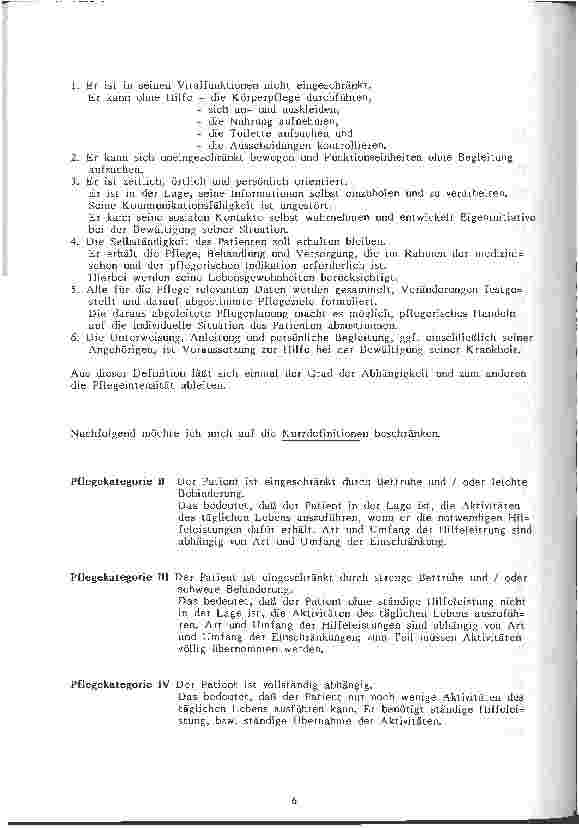 Vorschauseite 3: Erfahrungsbericht über den Umgang mit Pflegekategorien