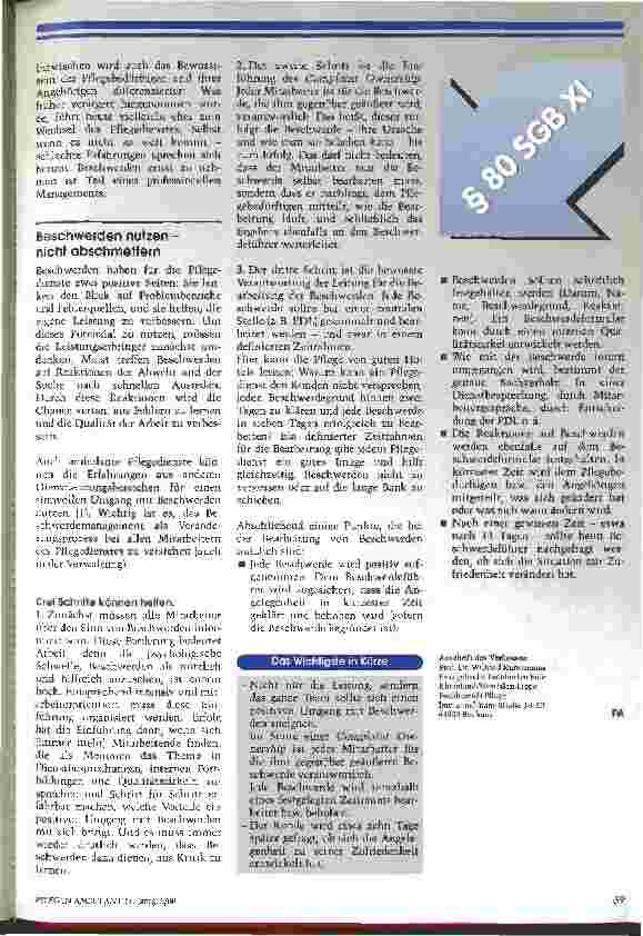 Vorschauseite 2: Ein Lob tut gut - Kritik hilft weiter Beschwerdemanagement ist ein Baustein zur Qualitätssicherung