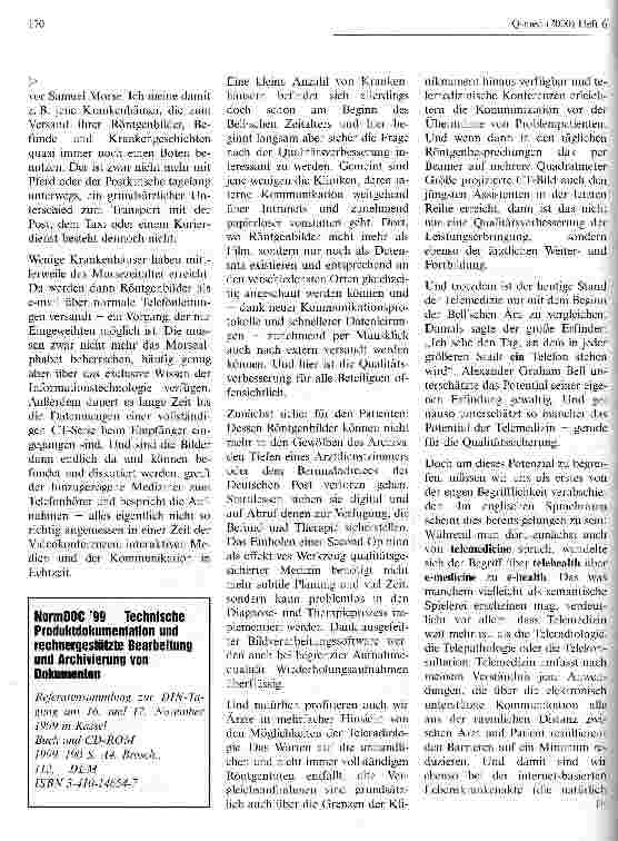 Vorschauseite 2: Telemedizin - Qualitätsverbesserung oder Augenwischerei