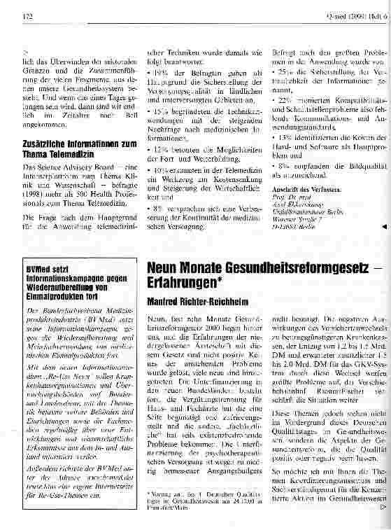 Vorschauseite 4: Telemedizin - Qualitätsverbesserung oder Augenwischerei