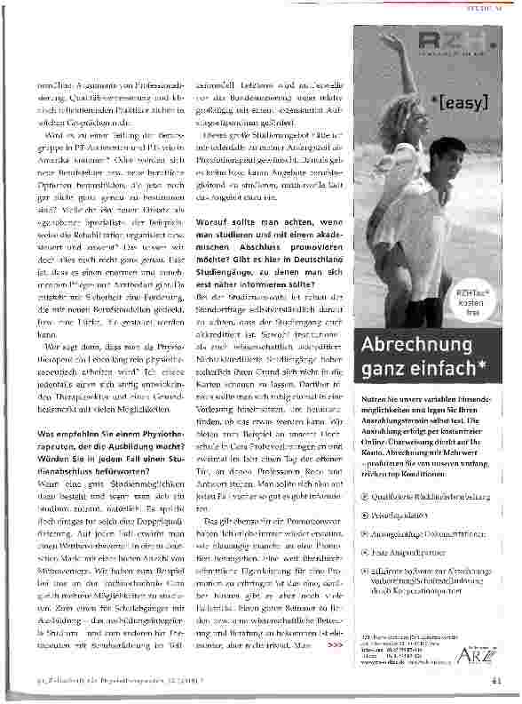 Vorschauseite 2: Physiotherapie in Profession