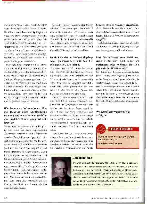 Vorschauseite 3: Physiotherapie in Profession