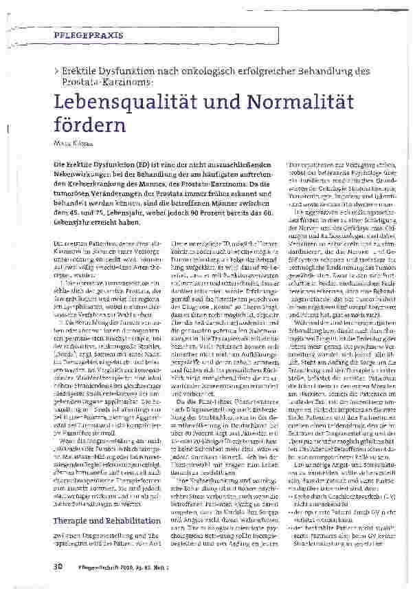 Vorschauseite 1: Lebensqualität und Normalität fördern