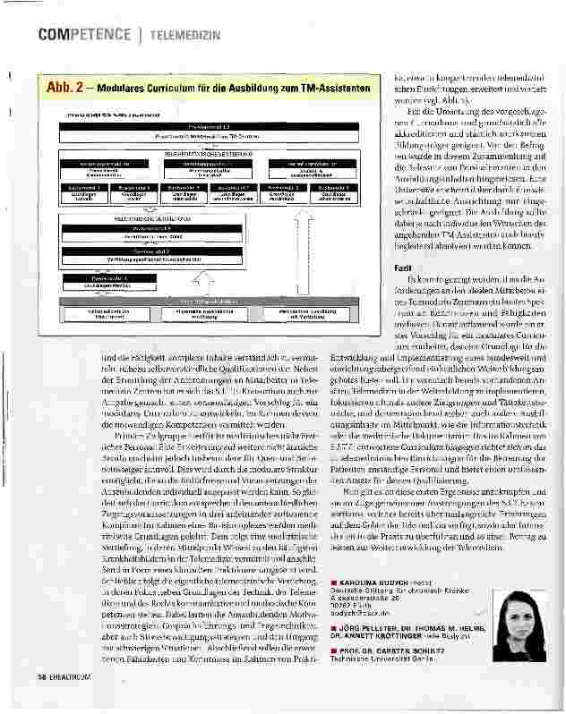 Vorschauseite 3: Qualifikationskonzept Telemedizin-Assistent -Professionalisierung der Telemedizin
