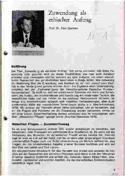 Vorschauseite 1: Zuwendung als ethischer Auftrag