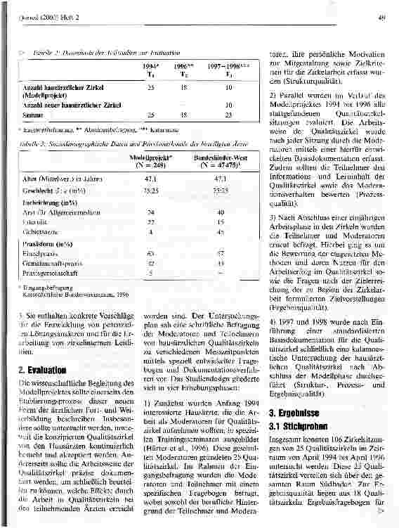 Vorschauseite 2: Wie arbeiten und was leisten hausärztliche Qualitätszirkel? Evaluation eines Modellprojektes der Kassenärztlichen Vereinigung Südbaden