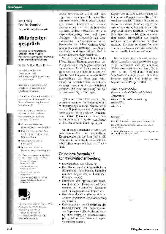 Vorschauseite 3: Supervision als Klärungsprozess auch im Pflegeberuf