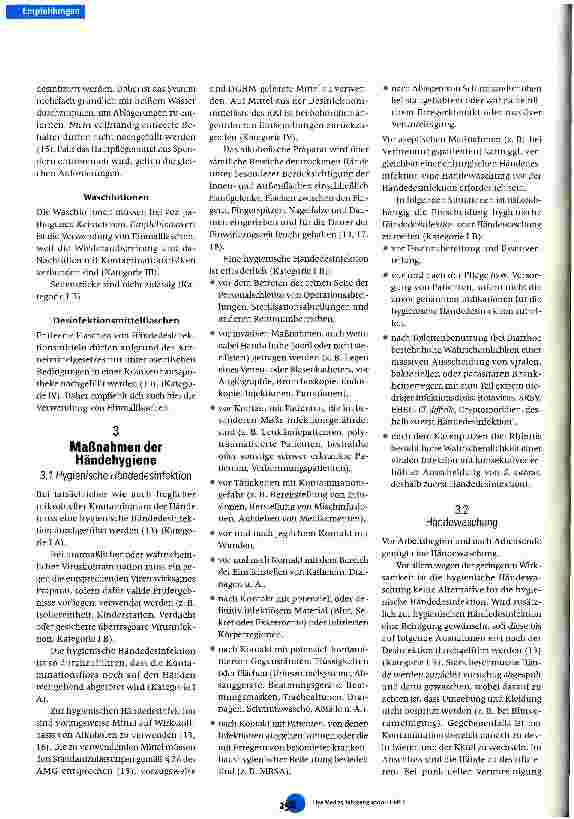 Vorschauseite 2: Händehygiene Mitteilung der Kommission für Krankenhaushygiene und Infektionprävention am RKI