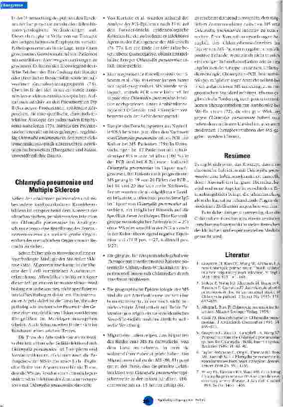 Vorschauseite 4: Chlamydia pneumoniae als Ursache verschiedener Krankheitsbilder