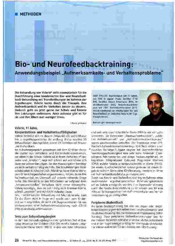 Vorschauseite 1: Biound Neurofeedbacktraining: Anwendungsbeispiel „Auf merksamkeitsund Verhaltensprobleme