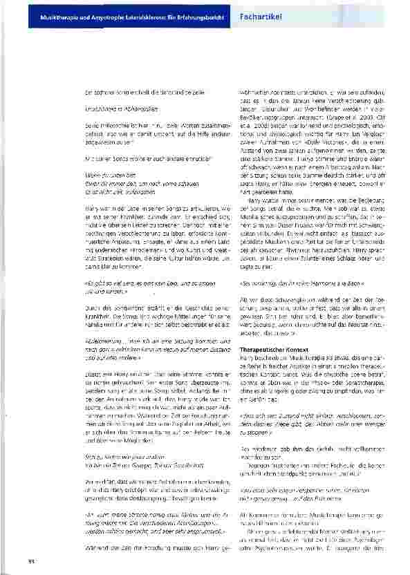 Vorschauseite 4: Musiktherapie und Amyotrophe Lateralsklerose: Ein Erfahrungsbericht