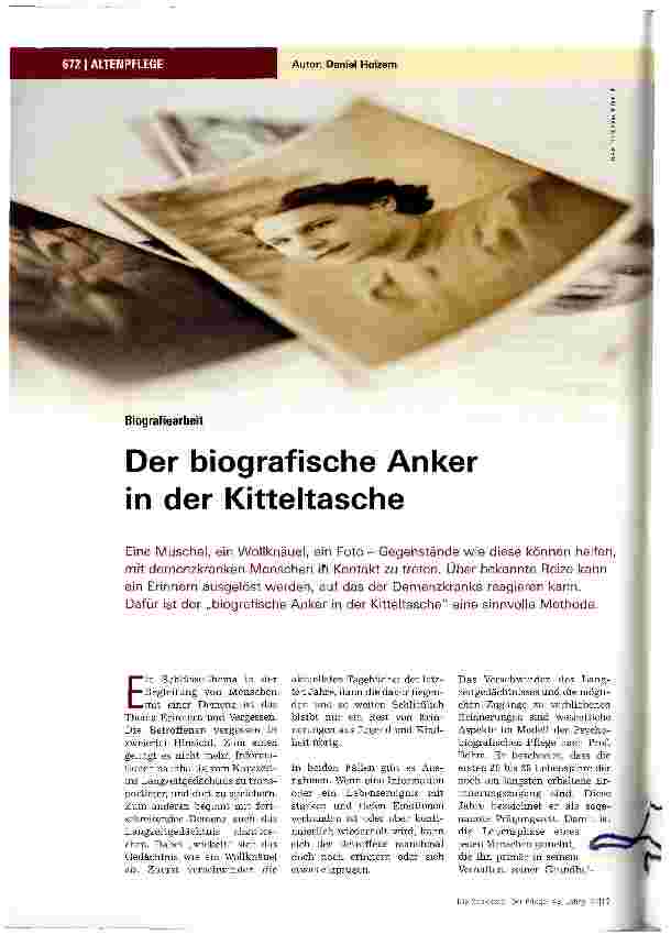 Vorschauseite 1: Der biografische Anker in der Kitteltasche