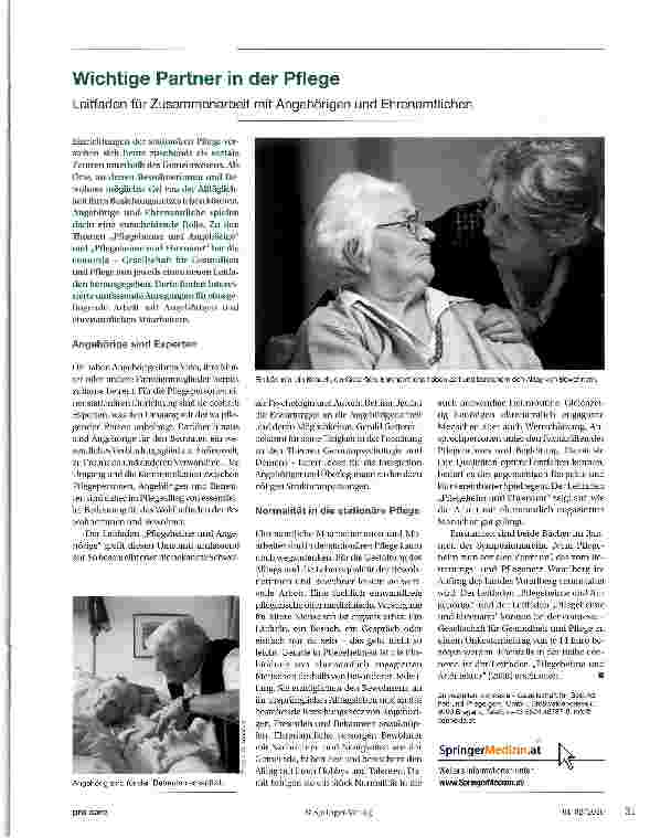 Vorschauseite 1: Wichtige Partner in der Pflege