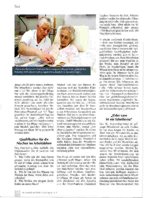 Vorschauseite 4: In den Kliniken altern Patienten und Personal