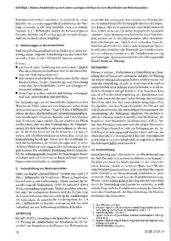 Vorschauseite 2: Produkthaftung des Krankenhausträgers bei Reparatur bzw. Modifikation von Medizinprodukten Fremdreparatur versus Herstellerreparatur