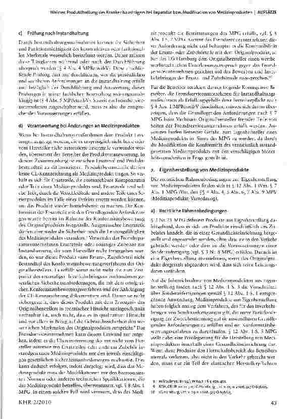 Vorschauseite 3: Produkthaftung des Krankenhausträgers bei Reparatur bzw. Modifikation von Medizinprodukten Fremdreparatur versus Herstellerreparatur