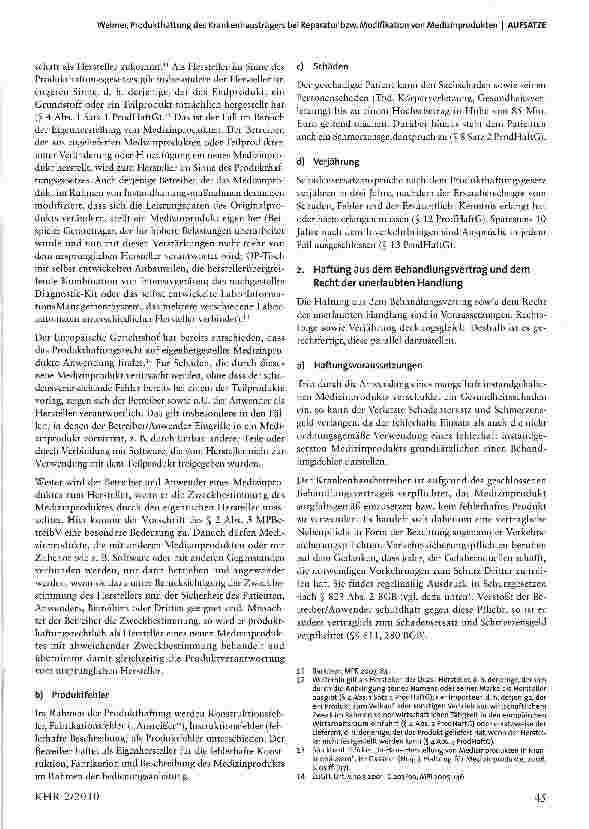 Vorschauseite 5: Produkthaftung des Krankenhausträgers bei Reparatur bzw. Modifikation von Medizinprodukten Fremdreparatur versus Herstellerreparatur
