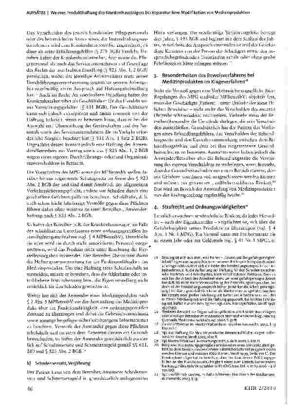 Vorschauseite 6: Produkthaftung des Krankenhausträgers bei Reparatur bzw. Modifikation von Medizinprodukten Fremdreparatur versus Herstellerreparatur
