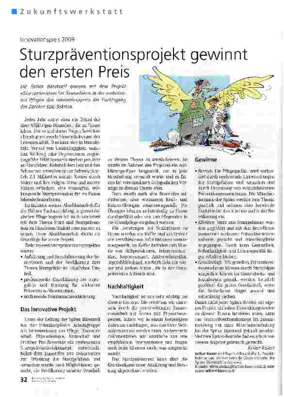Vorschauseite 1: Sturzpräventionsprojekt gewinnt den ersten Preis