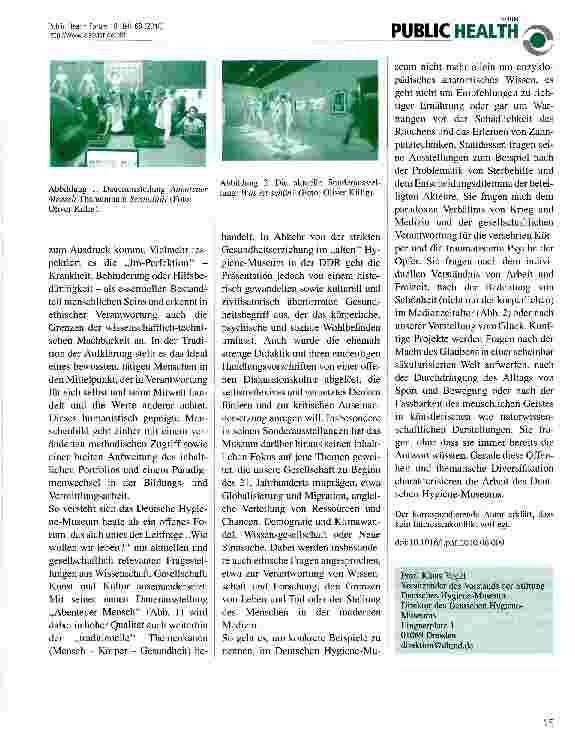 Vorschauseite 2: Mensch und Körper im Museum: Das Deutsche Hygiene-Museum Dresden