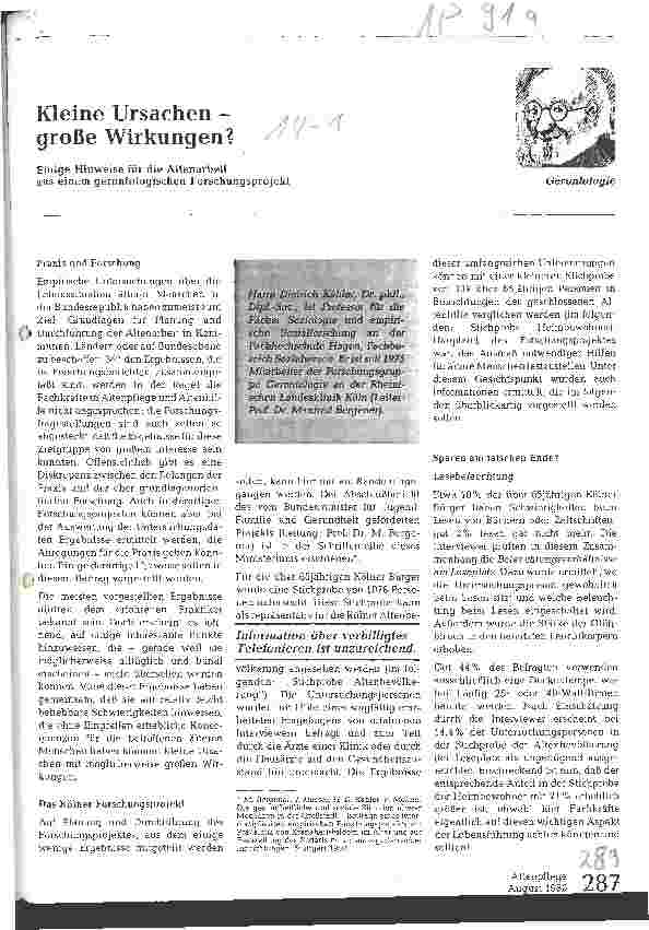 Vorschauseite 1: Kleine Ursachen - große Wirkungen?