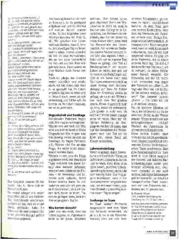 Vorschauseite 2: Seelsorge - eine Aufgabe innerhalb des therapeutischen Teams