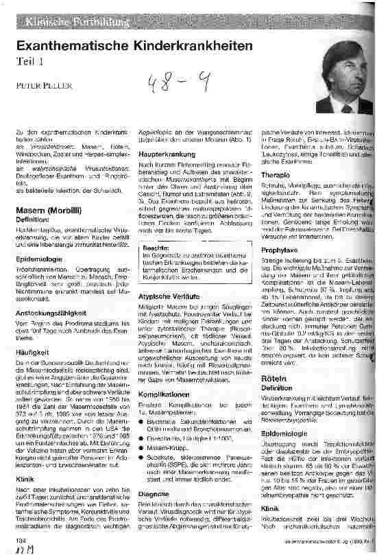 Vorschauseite 1: Exanthematische Kinderkrankheiten