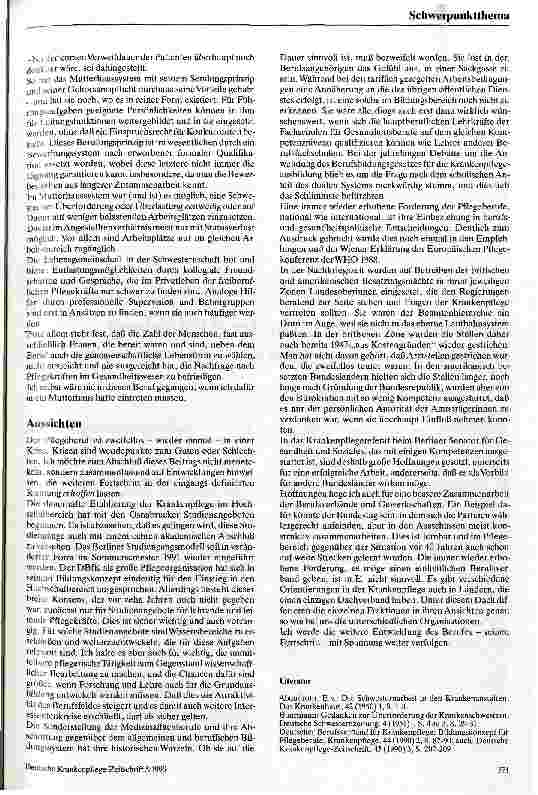 Vorschauseite 6: Reflexionen über den Fortschritt in der Krankenpflege