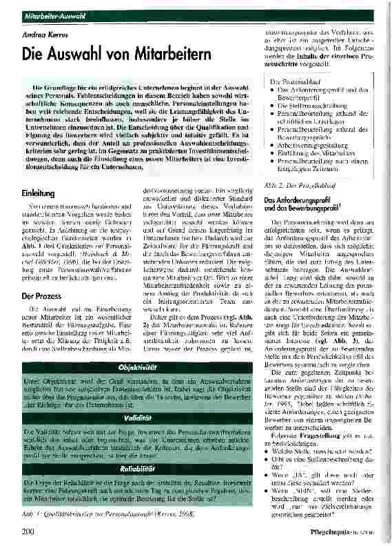 Vorschauseite 1: Die Auswahl von Mitarbeitern