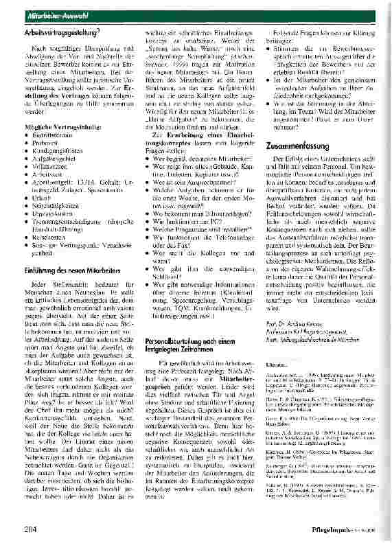 Vorschauseite 5: Die Auswahl von Mitarbeitern