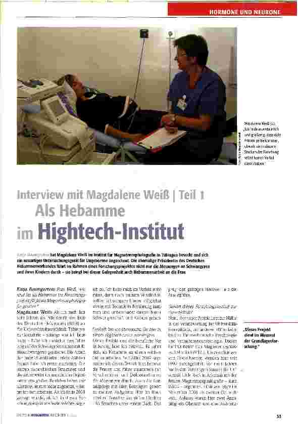 Vorschauseite 1: Interview mit Magdalene Weiß | Teil 1 Als Hebamme im Hightech-Institut