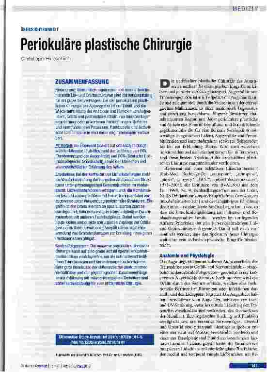 Vorschauseite 1: Periokuläre plastische Chirurgie