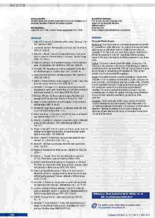 Vorschauseite 6: Periokuläre plastische Chirurgie