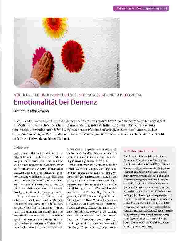 Vorschauseite 1: Emotionalität bei Demenz