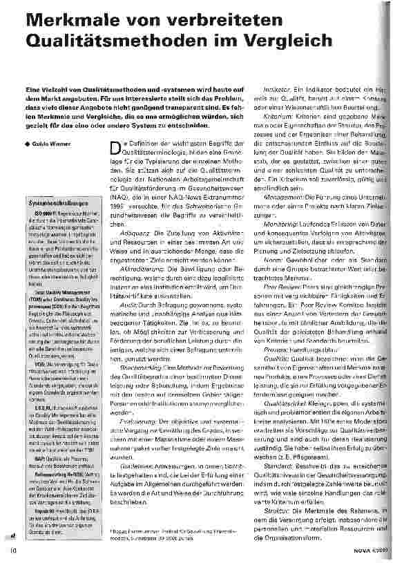 Vorschauseite 1: Merkmale von verbreiteten Qualitätsmethoden im Vergleich