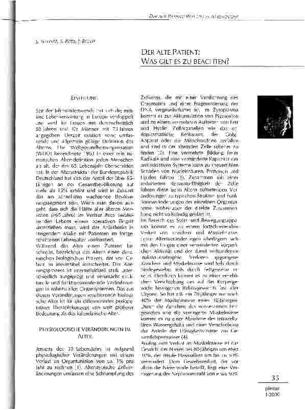 Vorschauseite 1: Der alte Patient: was gibt es zu beachten?