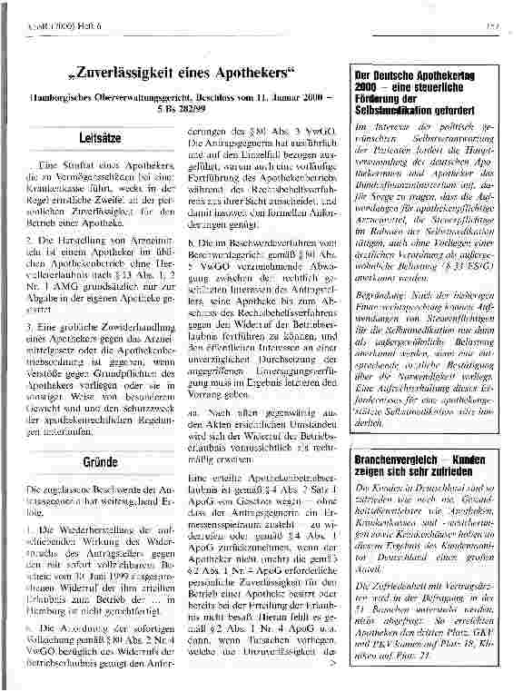Vorschauseite 1: Zuverlässigkeit eines Apothekers