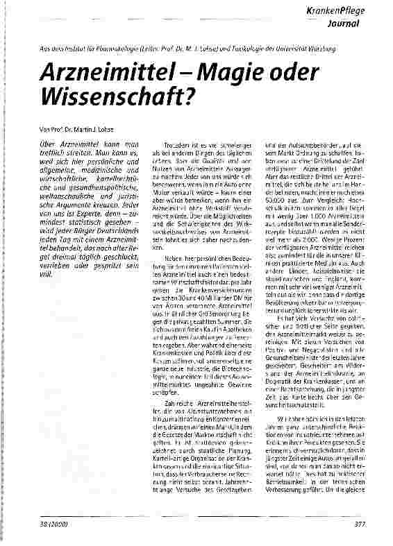 Vorschauseite 1: Arzneimittel - Magie oder Wissenschaft?