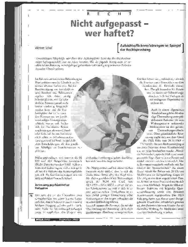 Vorschauseite 1: Nicht aufgepasst - wer haftet?