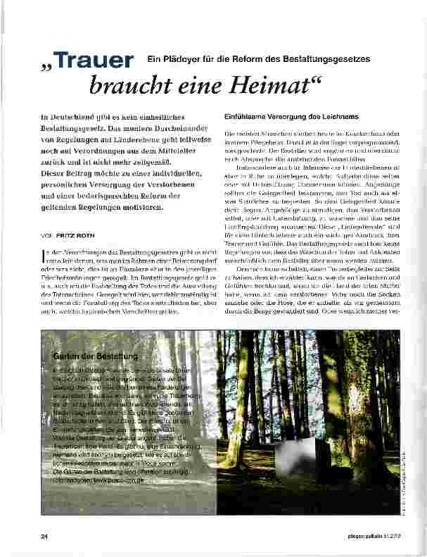 Vorschauseite 1: Trauer braucht eine Heimat