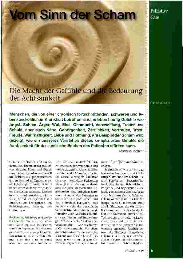 Vorschauseite 1: Vom Sinn der Scham